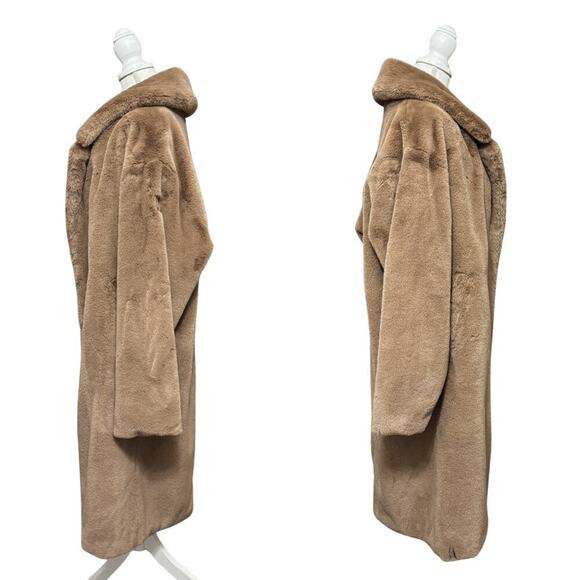 ALO YOGA Oversized Sherpa Trench in Camel sz Medium Teddy Coat Kendall Jenner - Picture 7 of 14